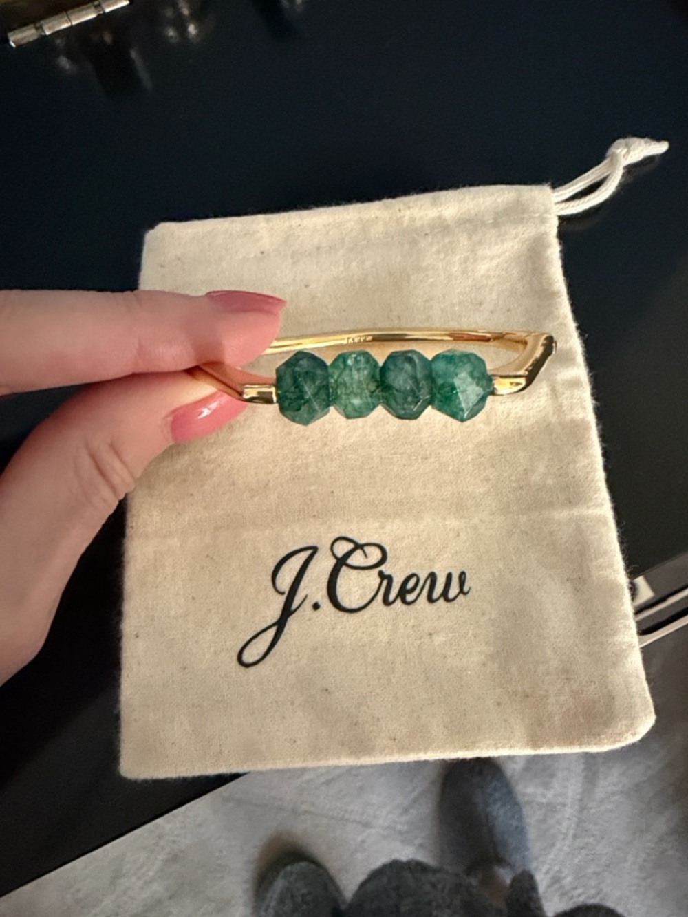 J. Crew Gold-Tone Bracelet with Faceted Beads - Picture 3 of 10
